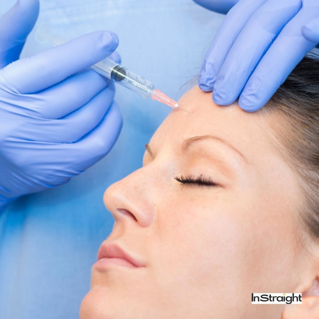 a woman being botoxed